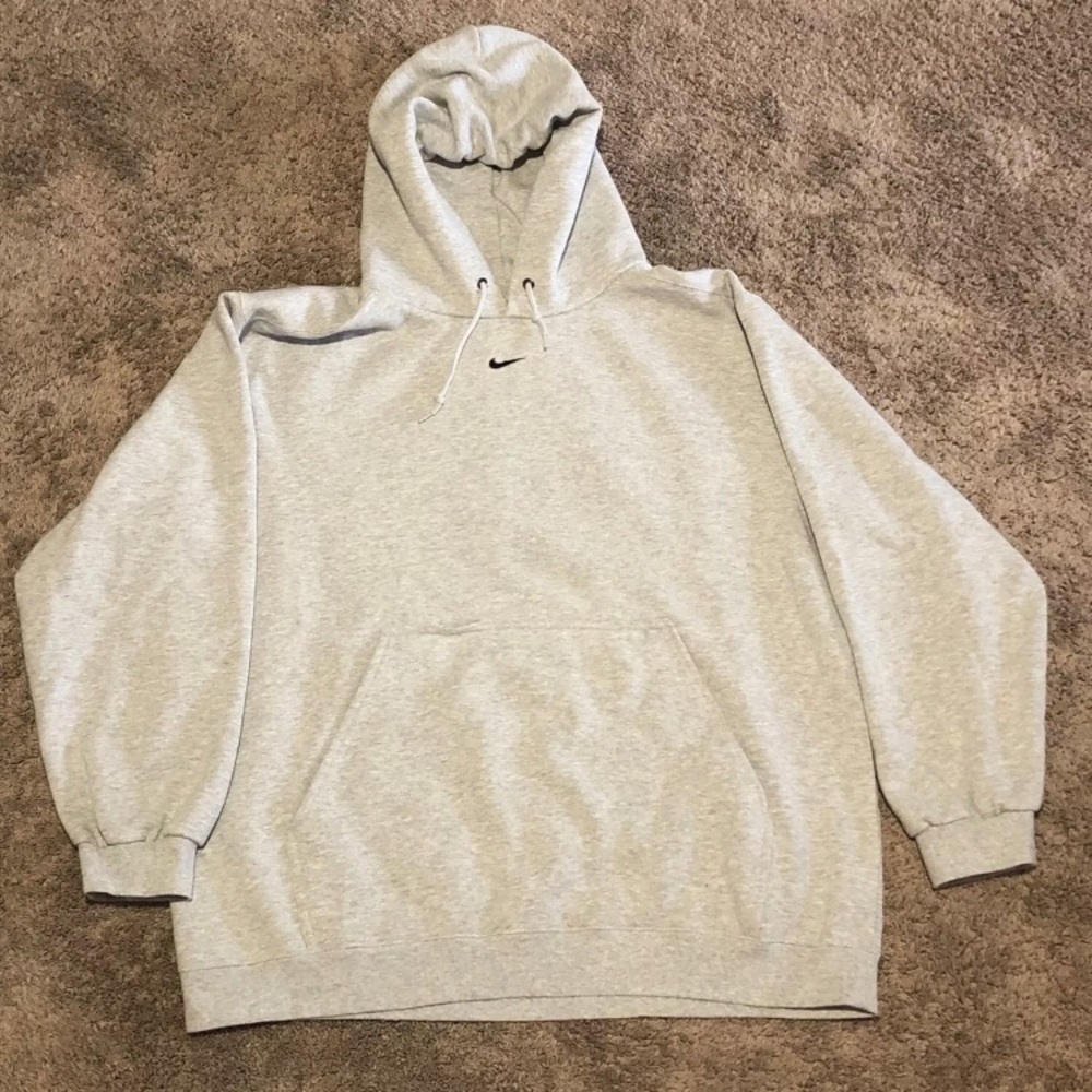 Vintage Nike Travis Scott center swoosh grey hoodie men’s size XL